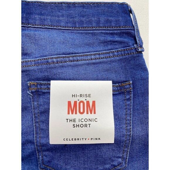 Celebrity Pink High-Rise Mom Jean Short Juniors' 0 24 Blue‎ Faded Cuffed Pockets - Picture 5 of 12